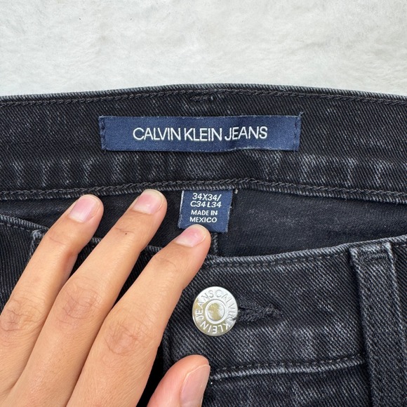 Calvin Klein Jeans Mens W34 Black CKJ 016 Skinny Fit Stretch Denim Pants - Picture 3 of 14